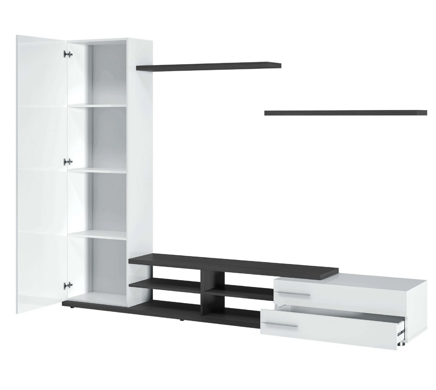 White and Grey Wall TV Entertainment Unit