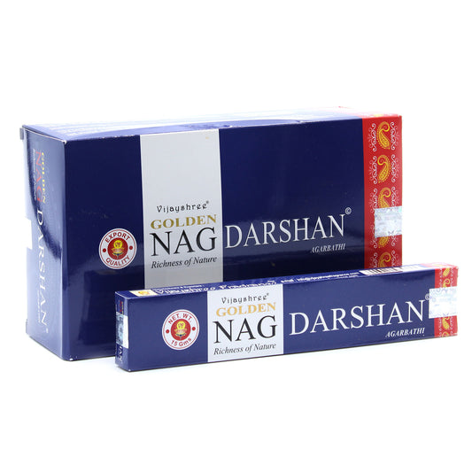 15g Golden Nag Champa Incense Sticks- Darshan Incense