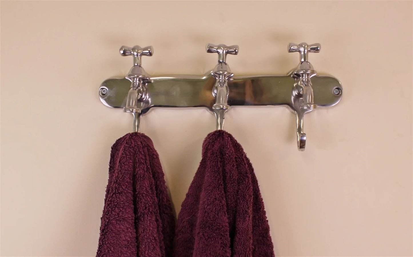 Towel Holder, Three Hooks With Tap Desgin