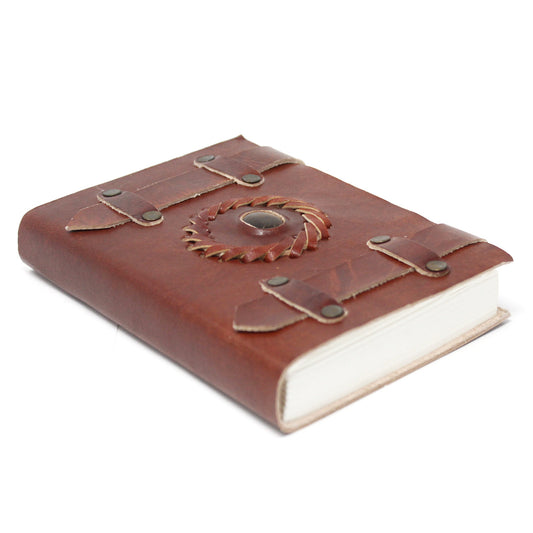 Leather Tigereye with Belts Notebook