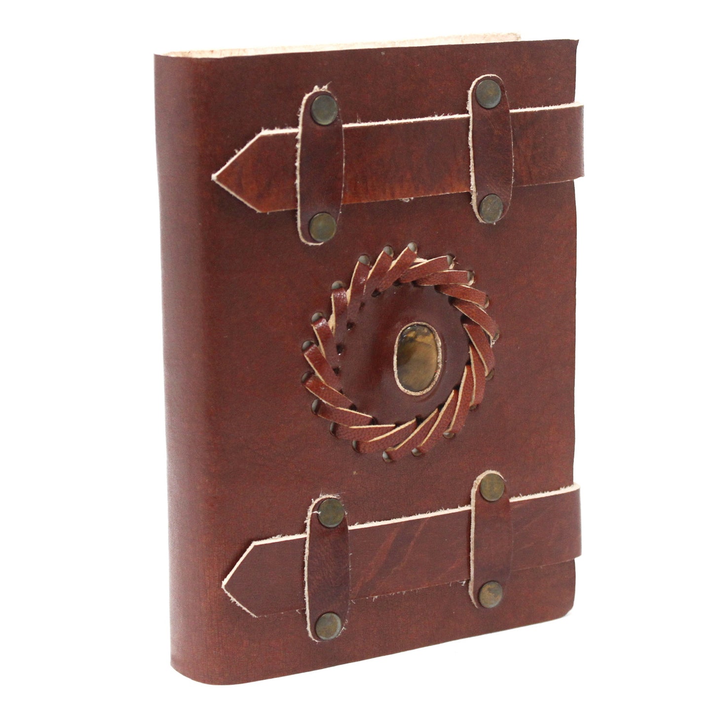 Leather Tigereye with Belts Notebook