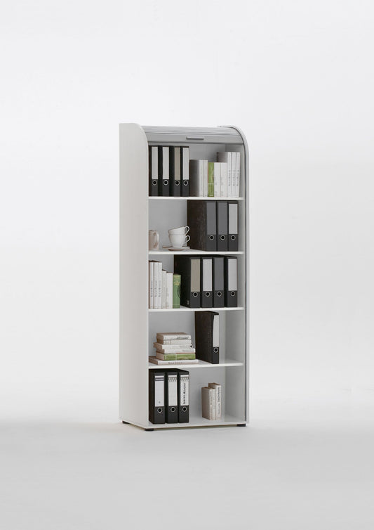 Tambour Bookcase White