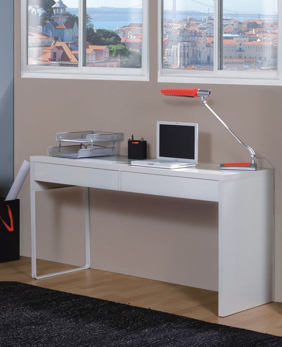 Artic White Desk With Drawers