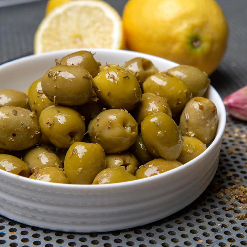 Mr Filbert's Green Olives with Lemon & Oregano (65g)