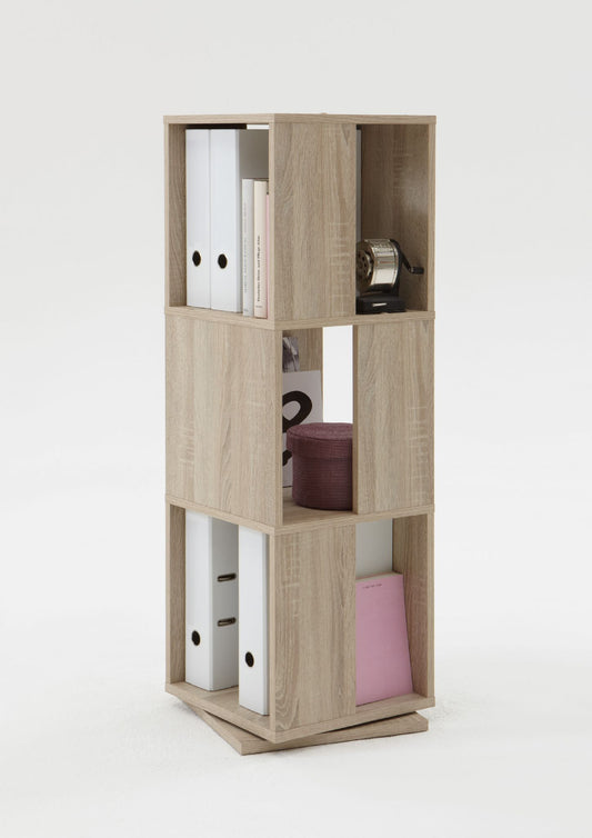 Oak Effect Revolving Tower Bookcase