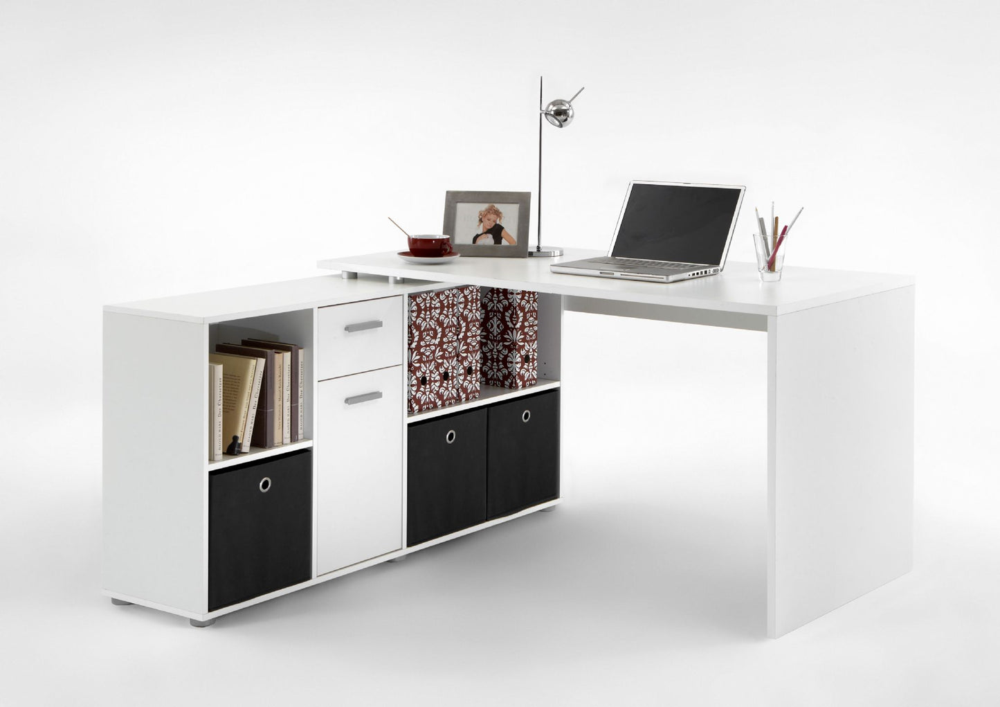 White Flexi Corner or Straight Office Desk