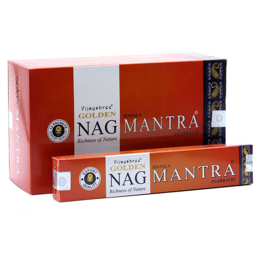 15g Golden Nag Champa Incense Sticks- Mantra Incense