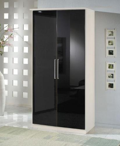 Black Gloss & White 2 Door Wardrobe