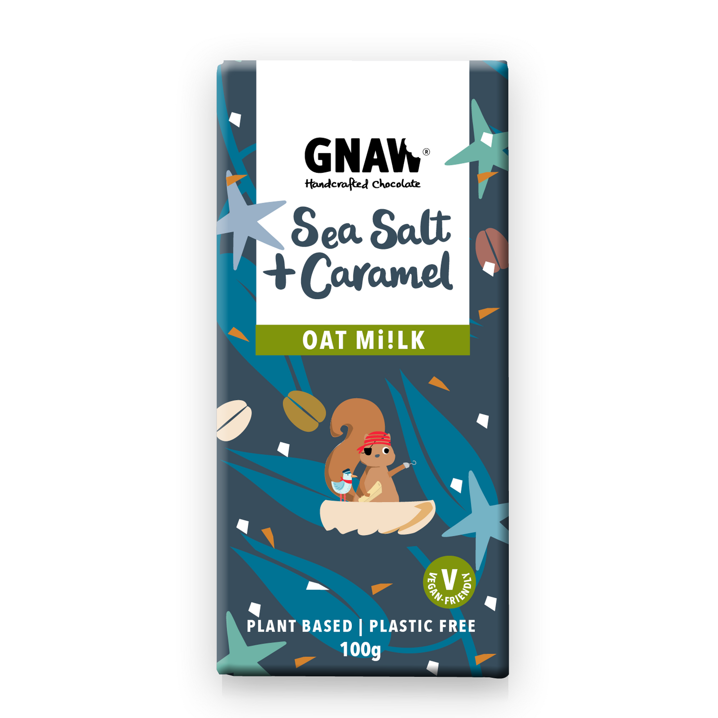 Gnaw Sea Salt & Caramel Oat M!lk Chocolate Bar (100g)
