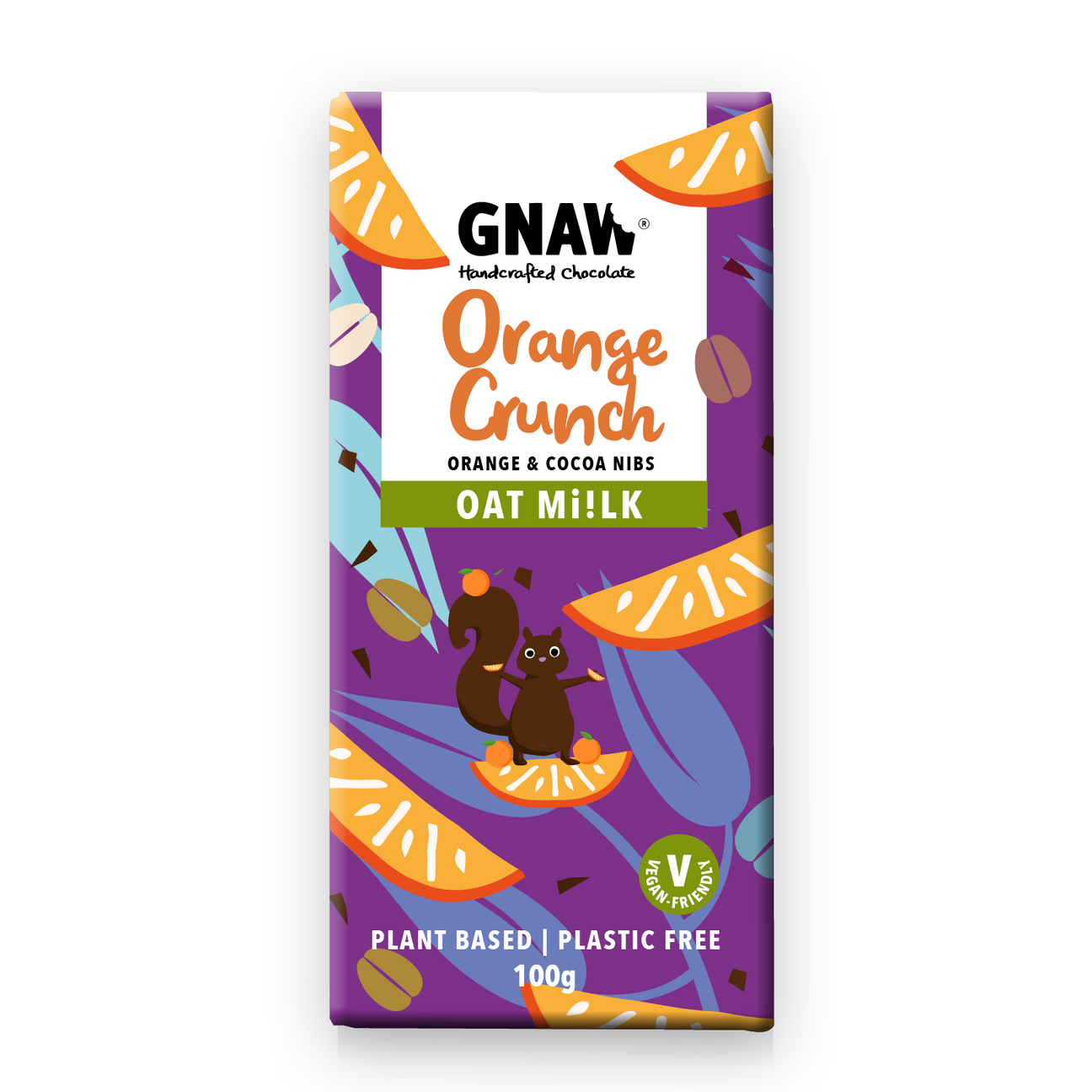 Gnaw Orange Crunch Oat M!lk Chocolate Bar (100g)