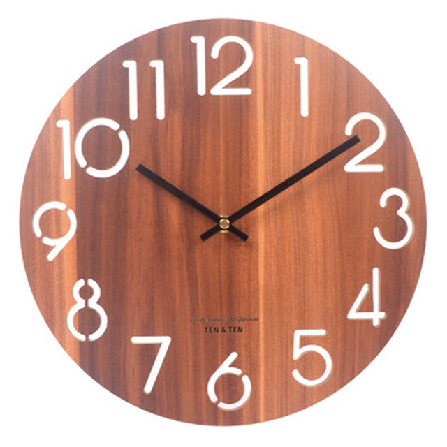 Wooden 3D Wall Clock Modern Design Wall clock
