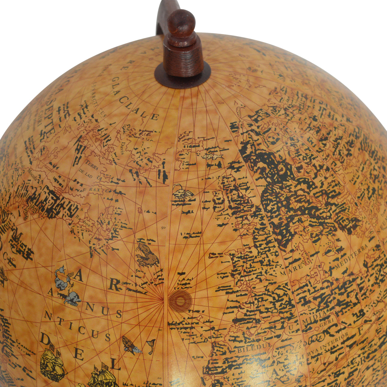 Large Brown Vintage Decorative Globe