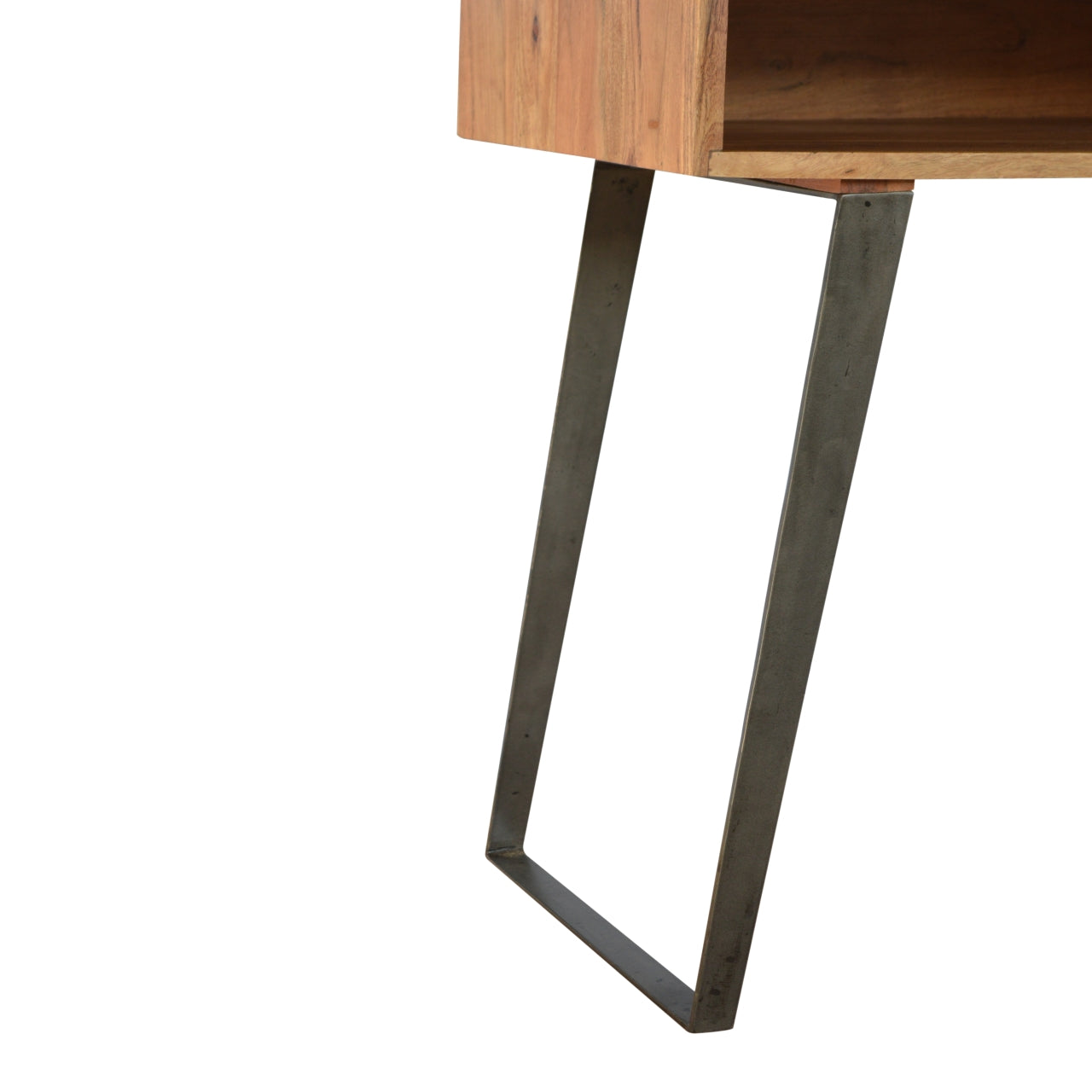Solid Wood Writing Desk With Iron Legs