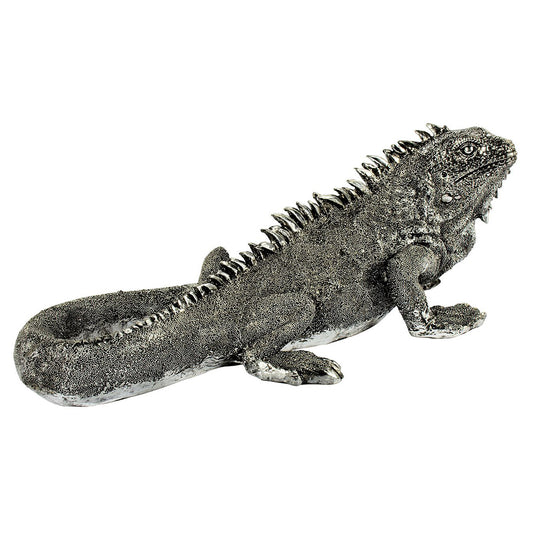 Silver Brushed Iguana Figurine