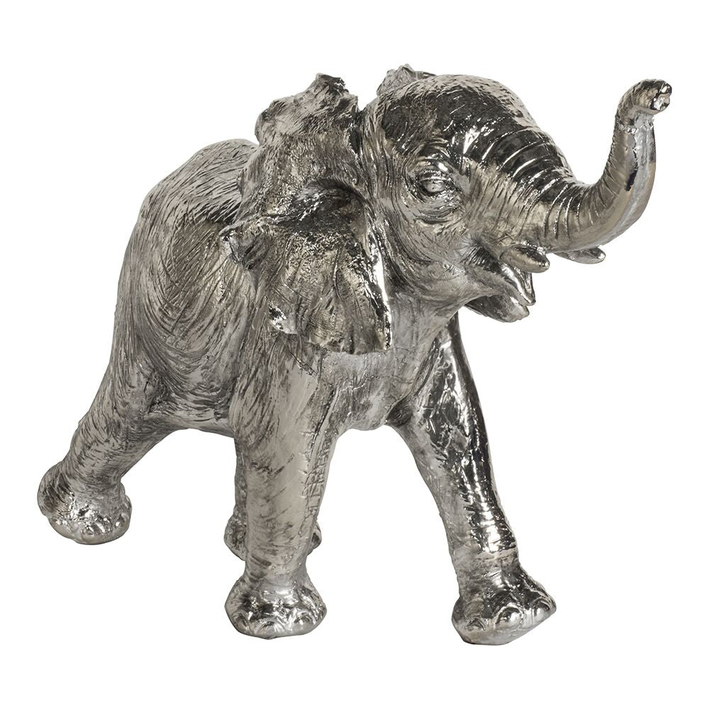 Silver Brushed Elephant Figurine