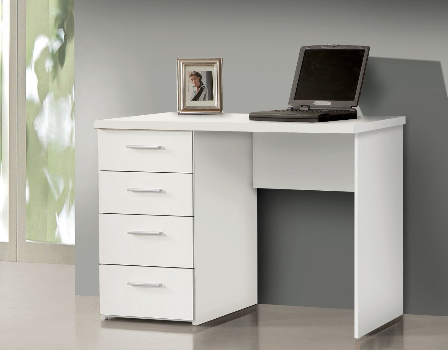 Compact White Computer Office Desk