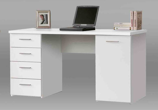 White Compact Computer Office Desk