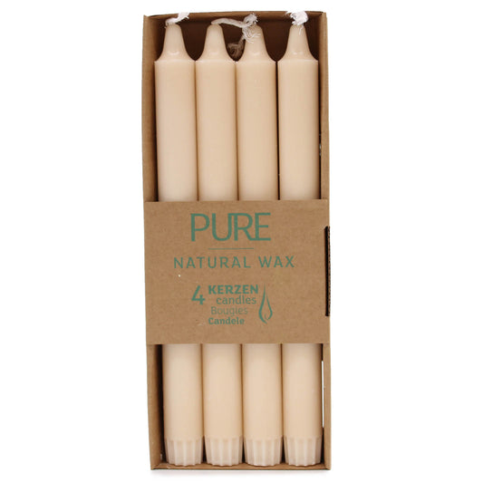 Pure Natural Wax Dinner Candle ( Pack of 4 ) - Sahara