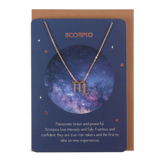 Scorpio Zodiac Necklace Card