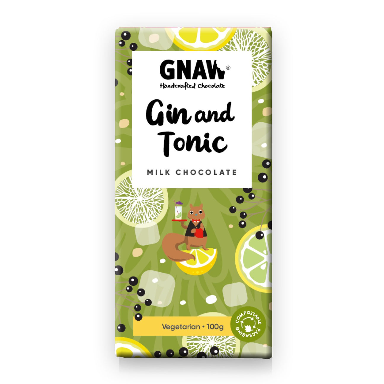 Gnaw Gin & Tonic Milk Chocolate Bar (100g)