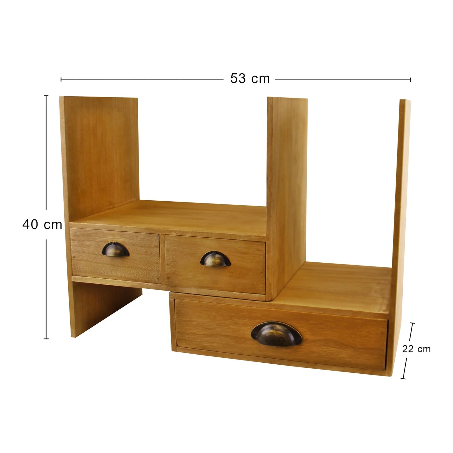 Three Drawer Wooden Desktop Storage Unit