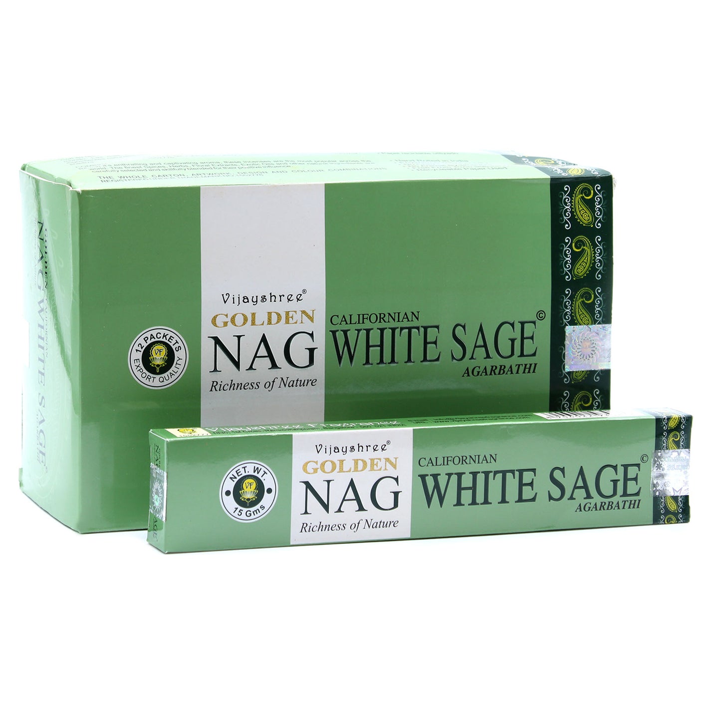 15g Golden Nag Champa Incense Sticks- White Sage Incense