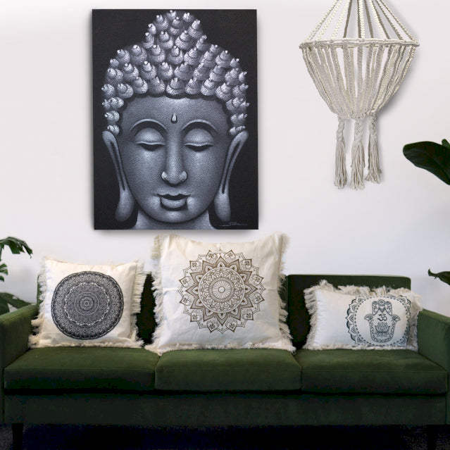 Hamsa Mandala Cushion - 60x60cm - green